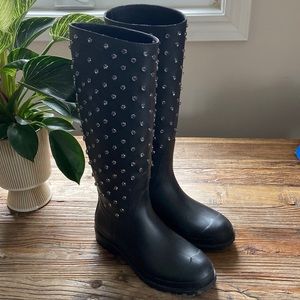 Authentic Saint Laurent crystal embellished rain boots